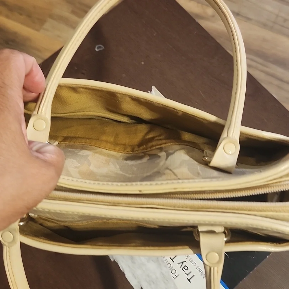 Liz Claiborne Elegant Floral Beige Handbag